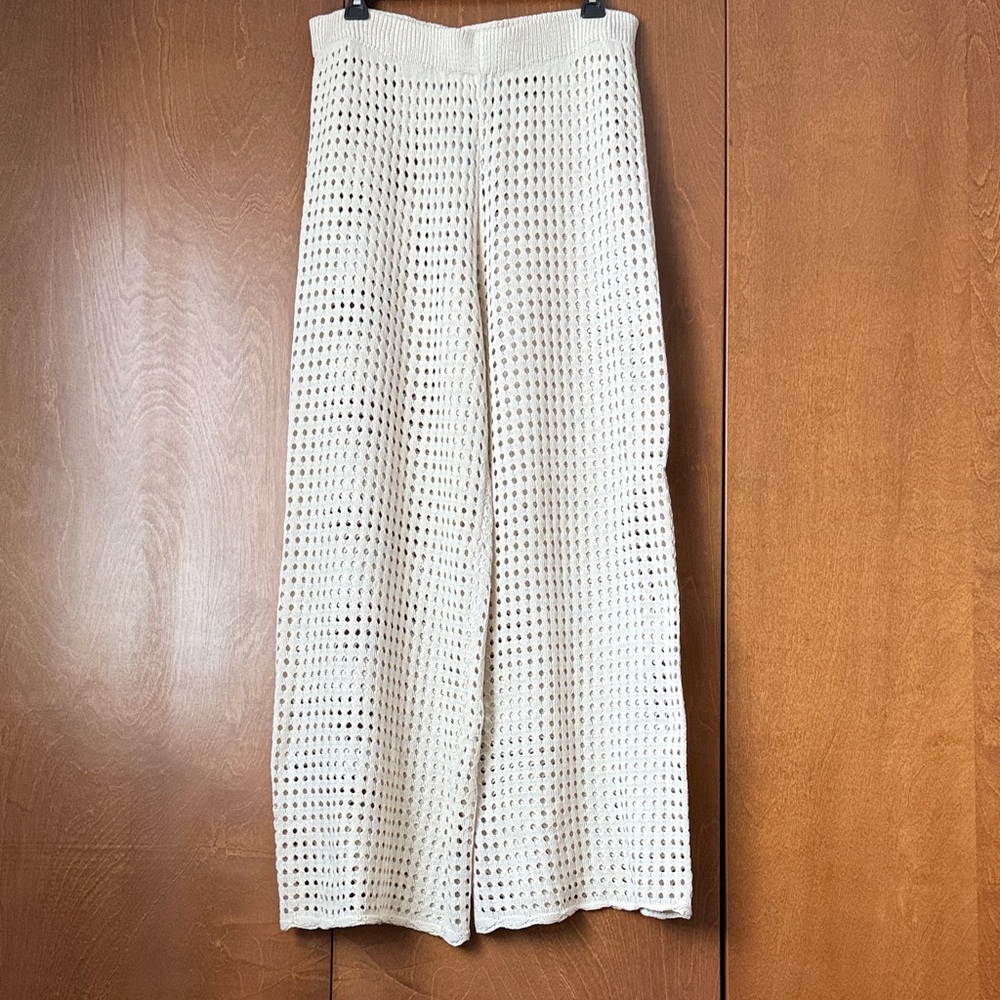Sleeper Cha-Cha Vente Cream Crochet Lounge Beach Pants NWT Sz XL Ret $158 - Picture 2 of 7